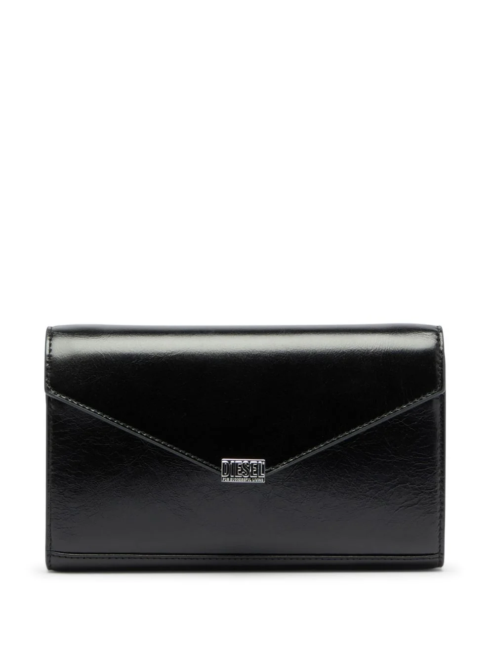 wallet purse in shiny wrinkled leather - 1