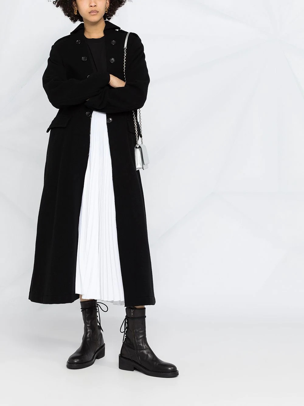 oversize double button coat - 2