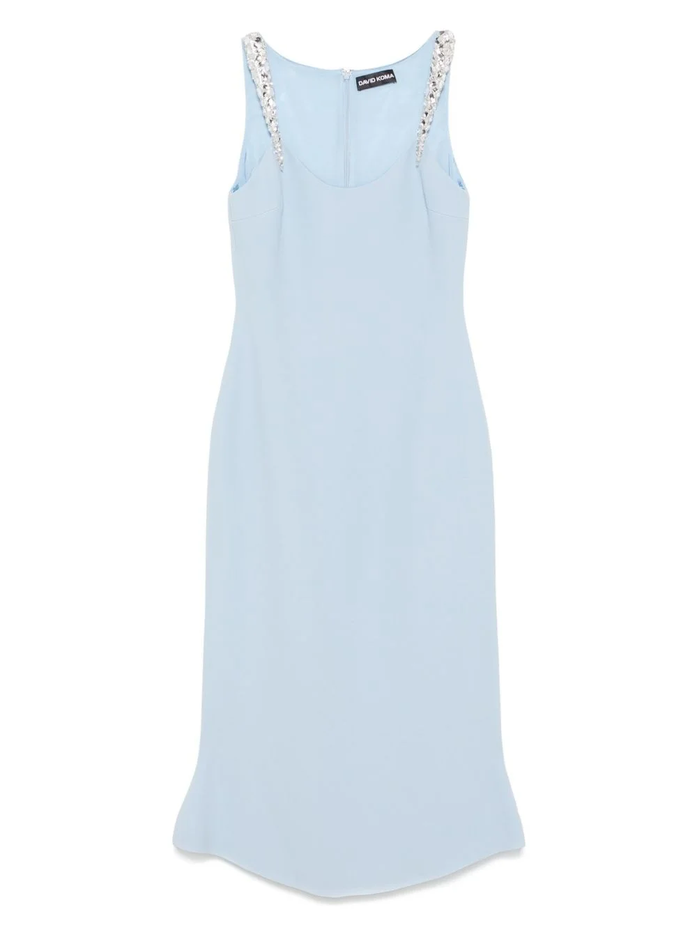 crystal claw-embroidered flounce dress - 1