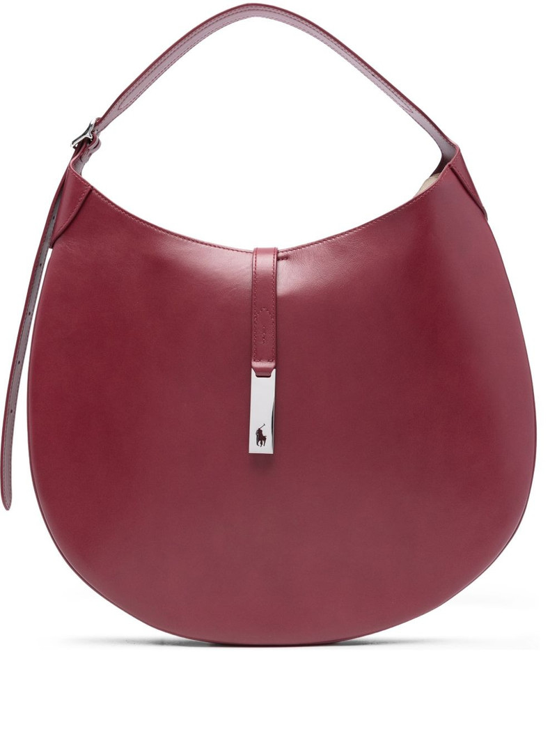 logo-clasp leather shoulder bag 1