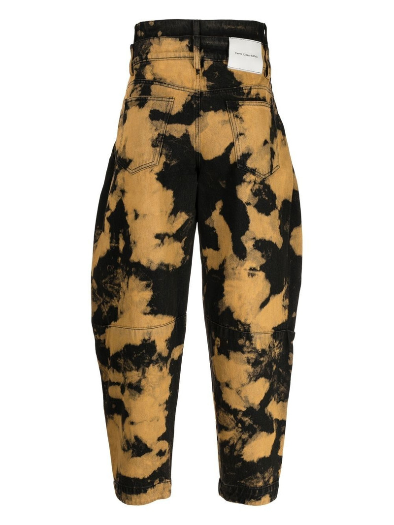 FENG CHEN WANG tie-dye double-waist tapered trousers outlook