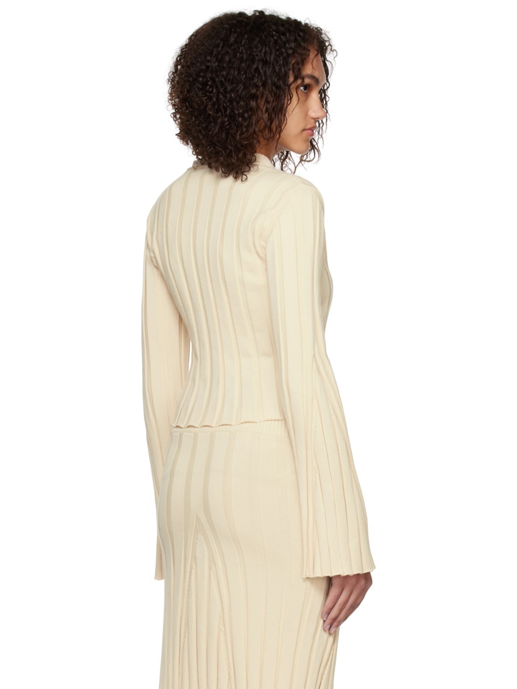 Off-White Y-Neck Cardigan - 3
