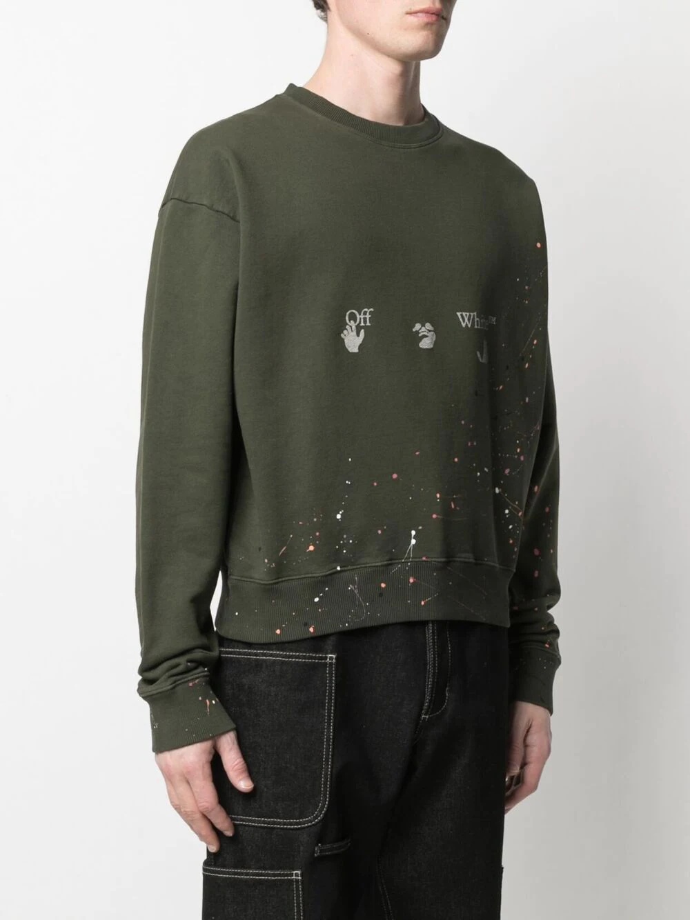 paint-splatter logo sweatshirt - 3