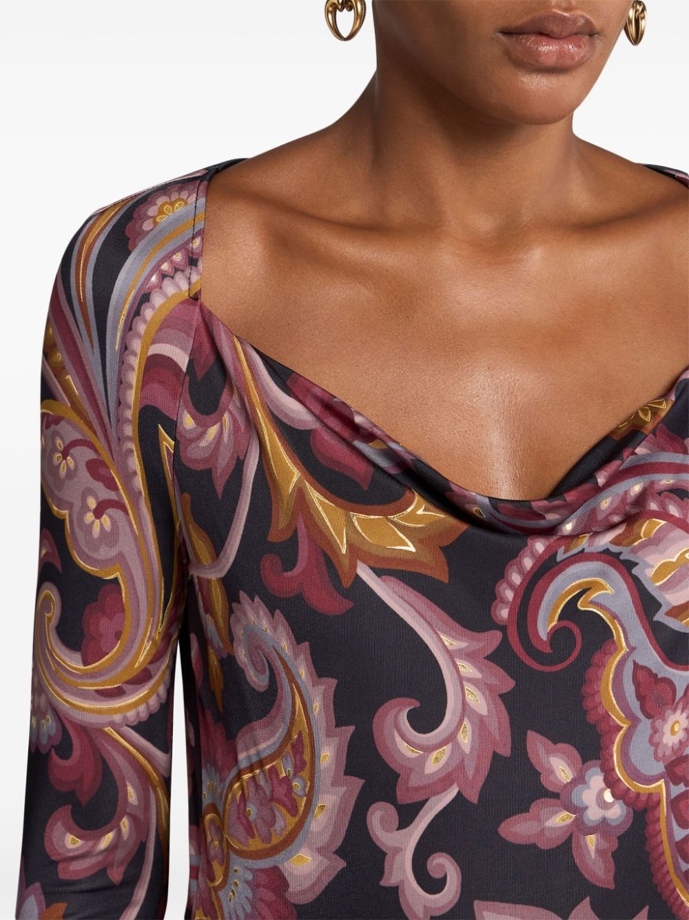 printed jersey top - 4