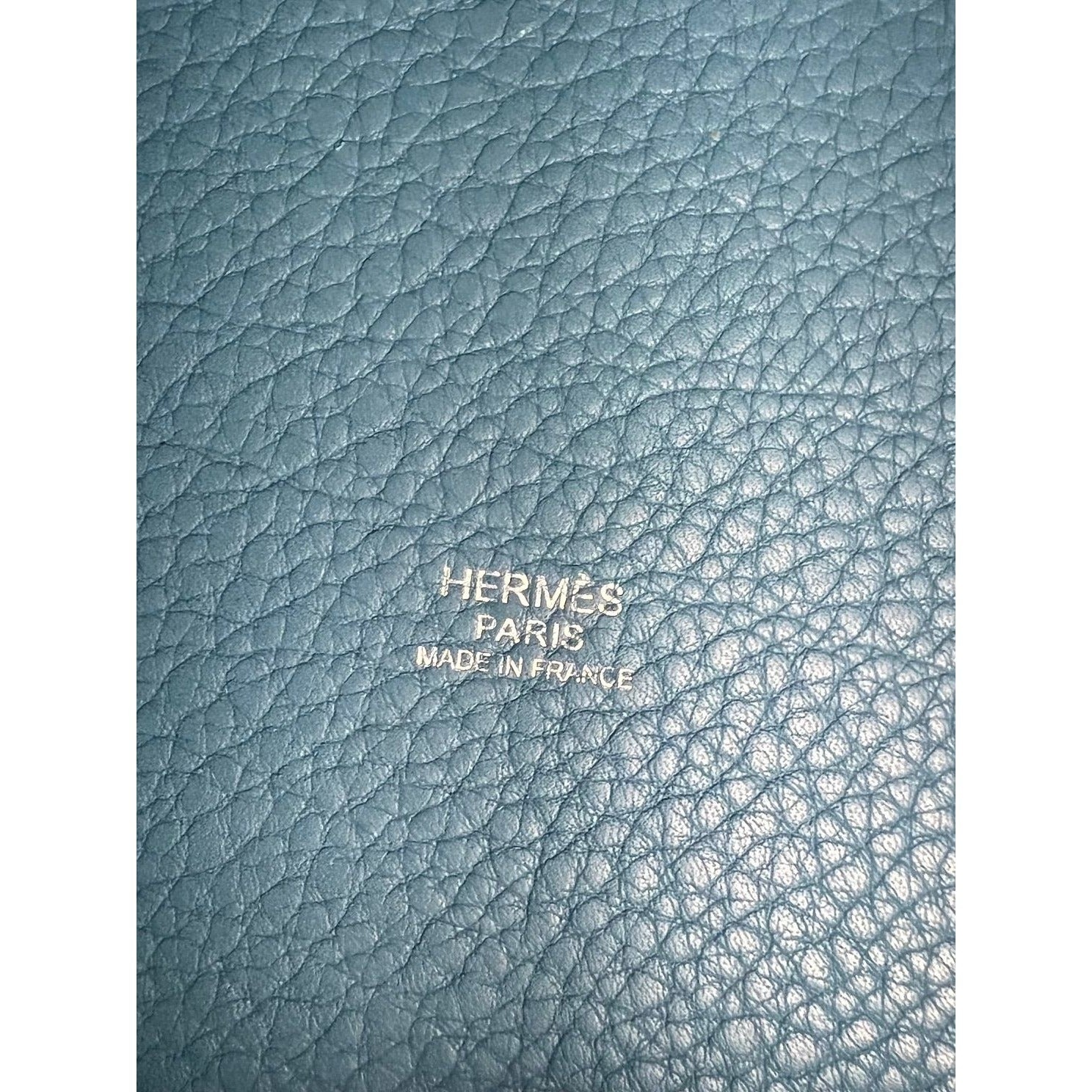 Hermes Taurillon Clemence Picotin 22 MM Blue Leather Hand Bag - 8