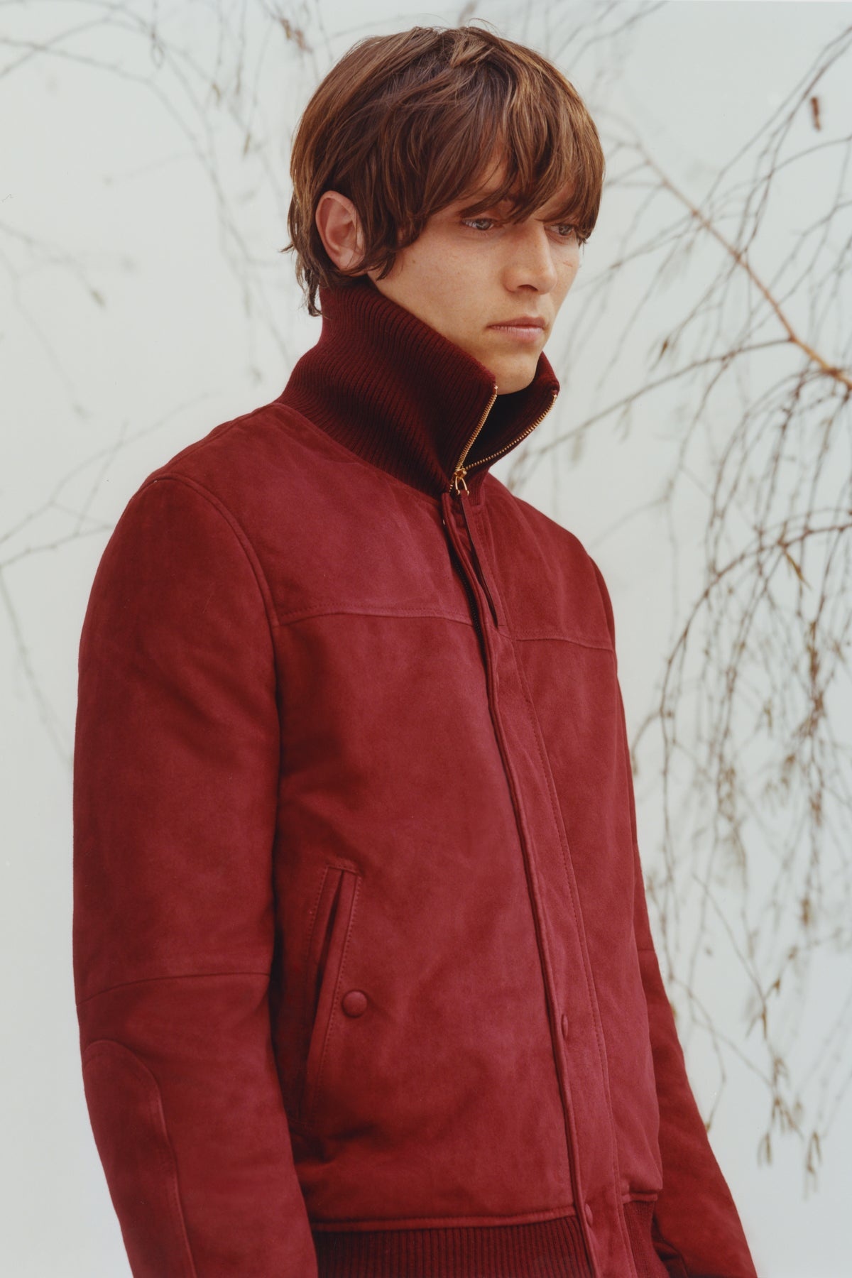 Matthieu Jacket in Deep Bordeaux Suede - 2