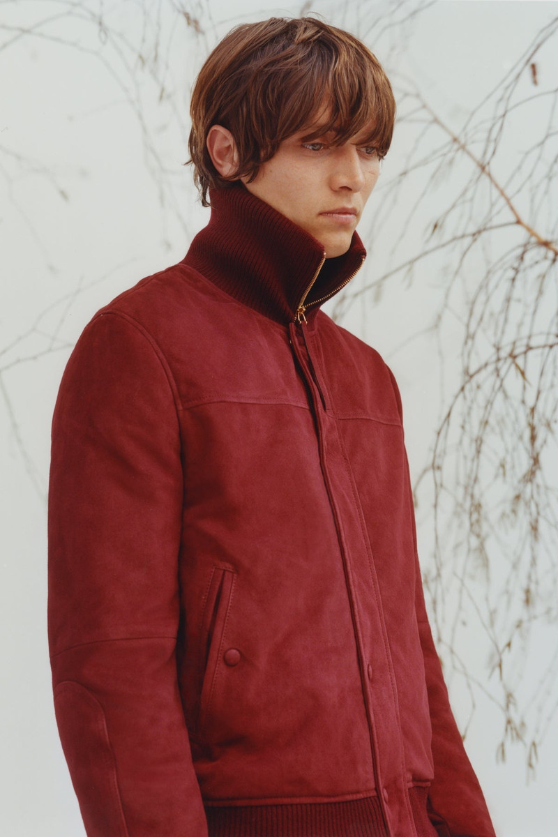 GABRIELA HEARST Matthieu Jacket in Deep Bordeaux Suede outlook