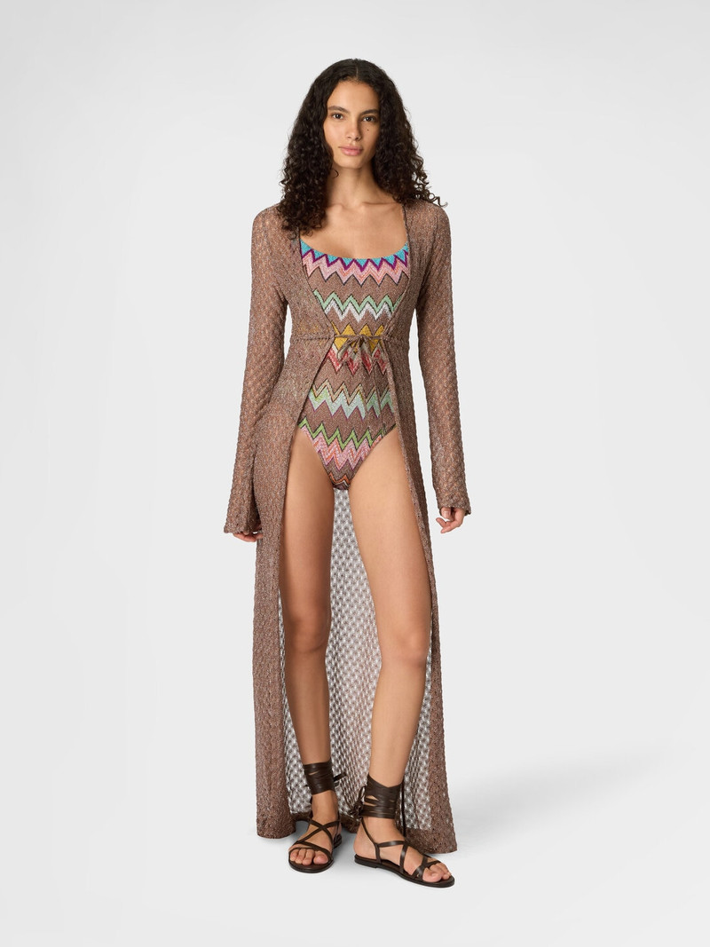 Missoni Long cardigan in lamé viscose with spiderweb motif outlook