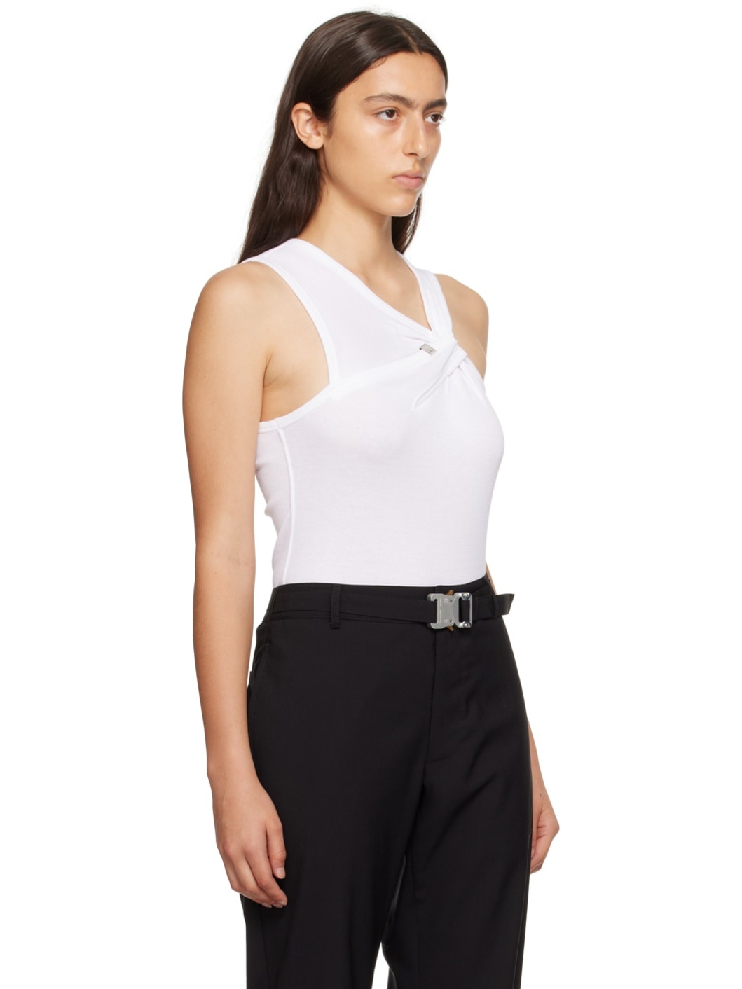 White Lightercap Twist Tank Top - 2