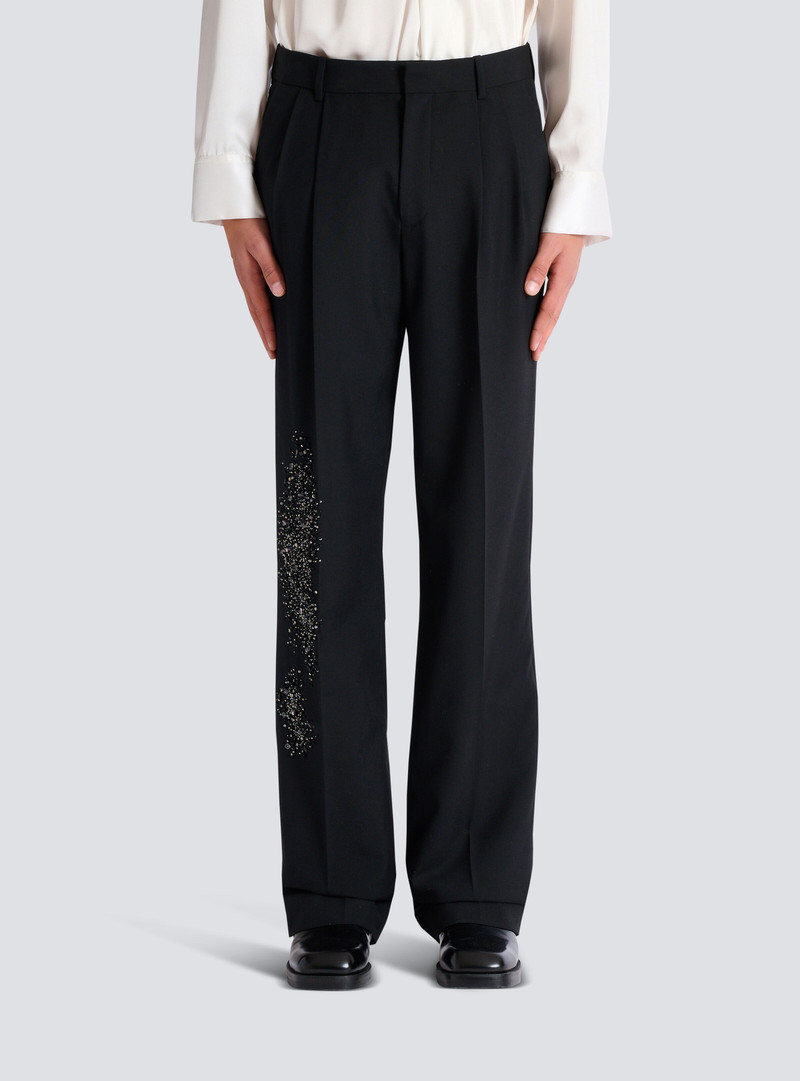Pleated wool trousers with Sand Effect embroidery 5