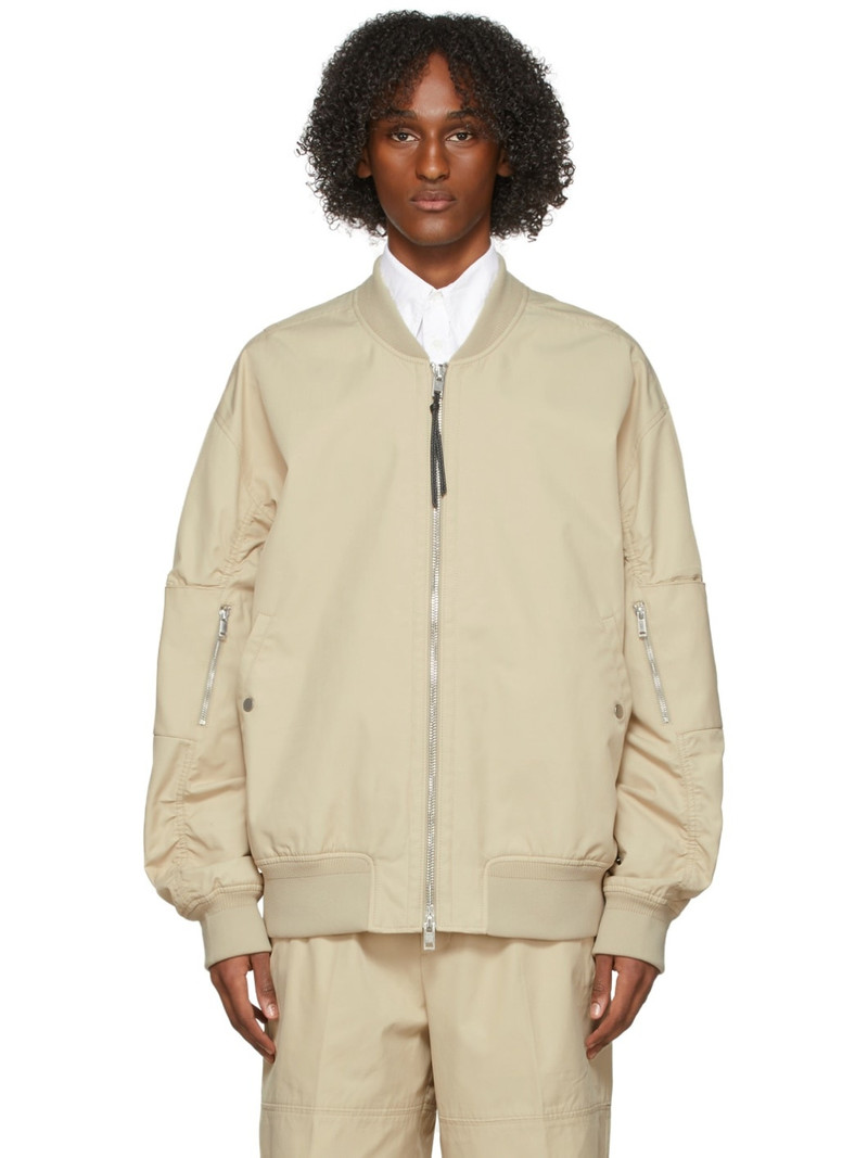 Khaki Oversized Bomber Jacket 5