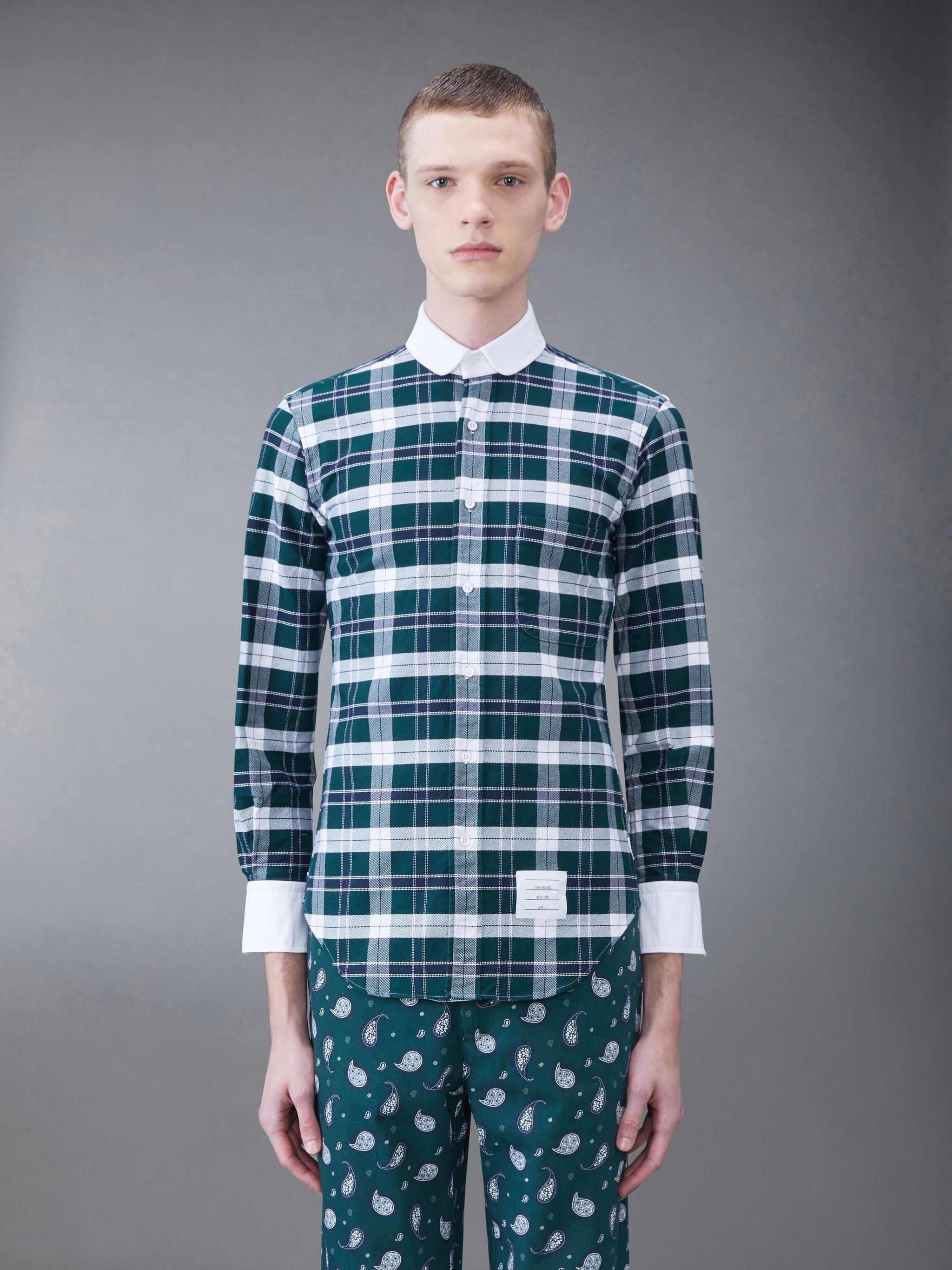 Tartan Twill Round Collar Shirt - 2