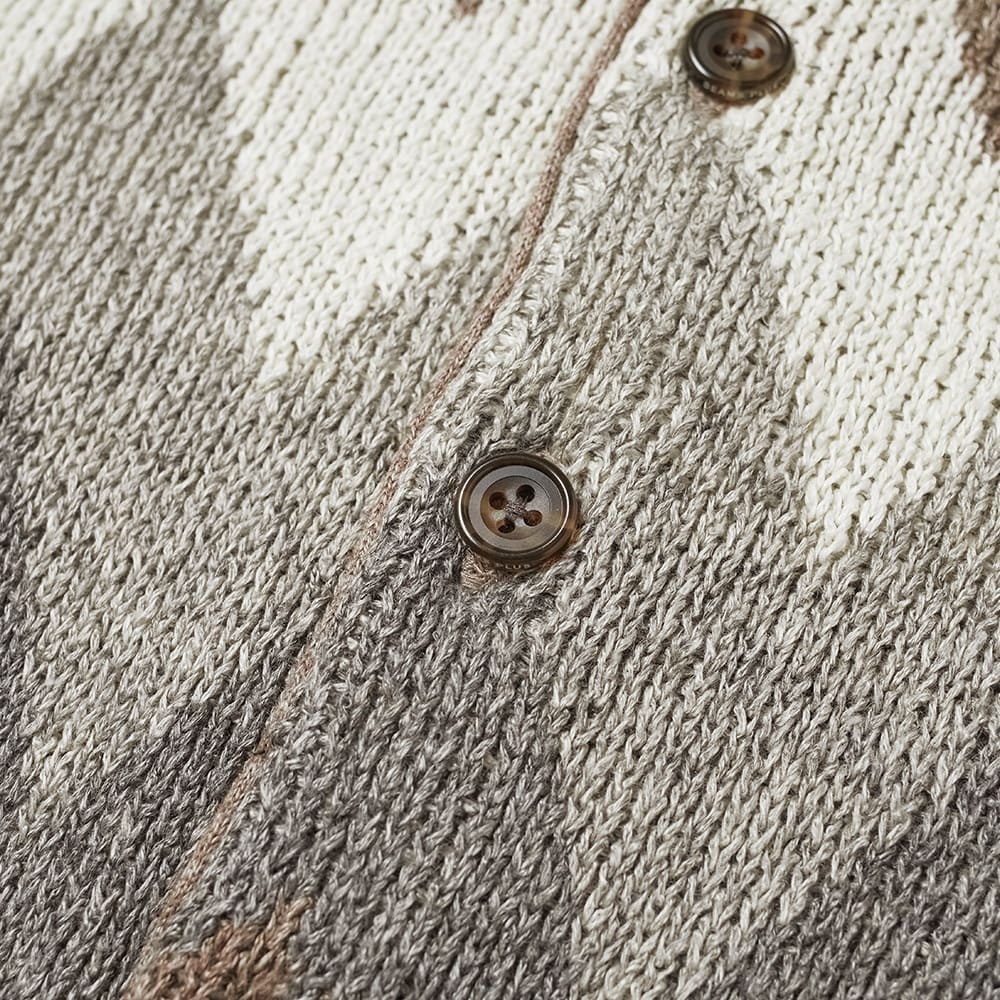 Beams Plus Jacquard Cardigan Linen Cardigan - 2