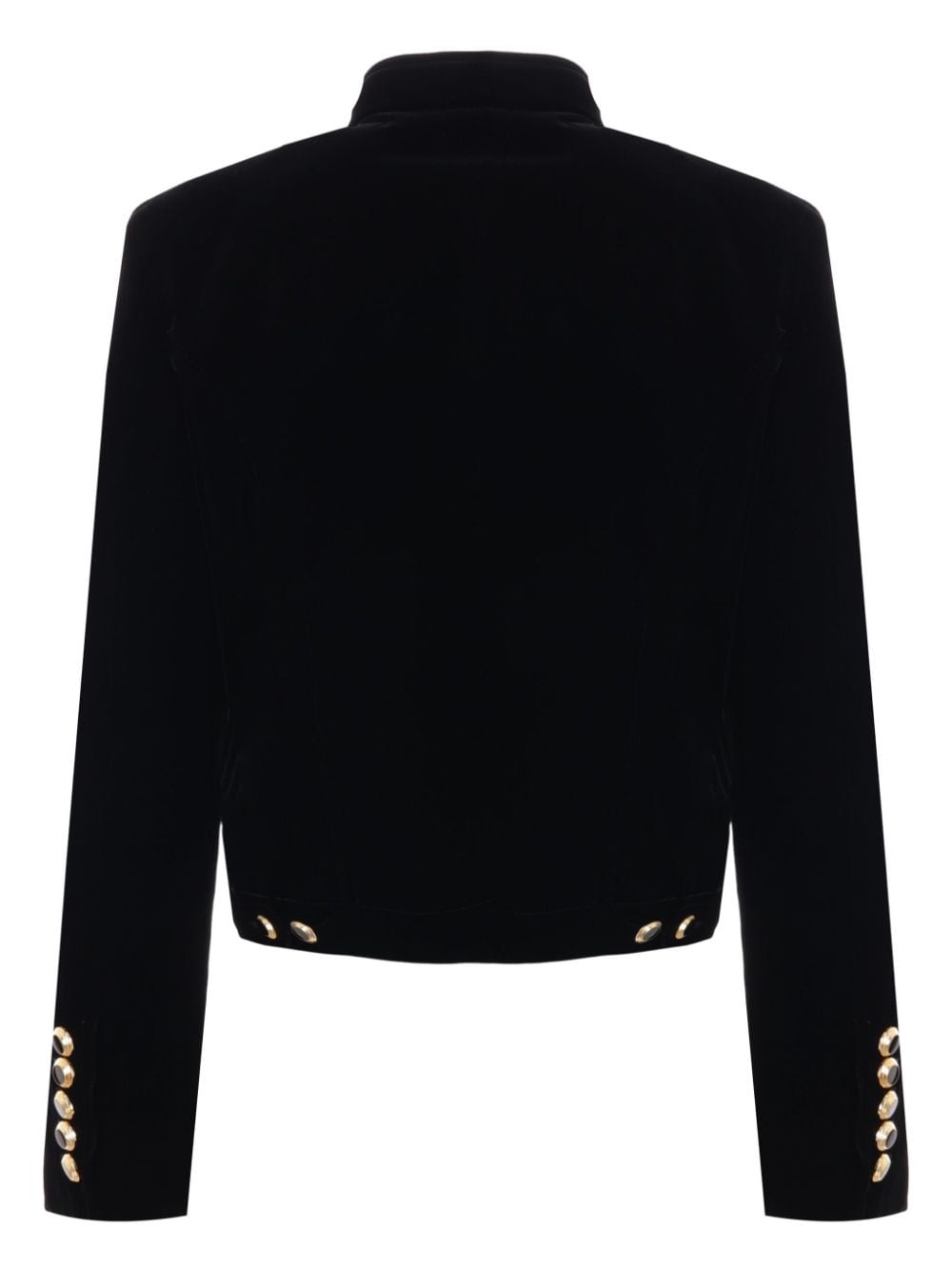 velvet cropped jacket - 2
