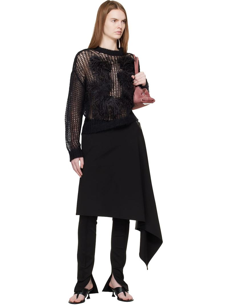 THE ATTICO Black Light Mohair Feather Sweater outlook