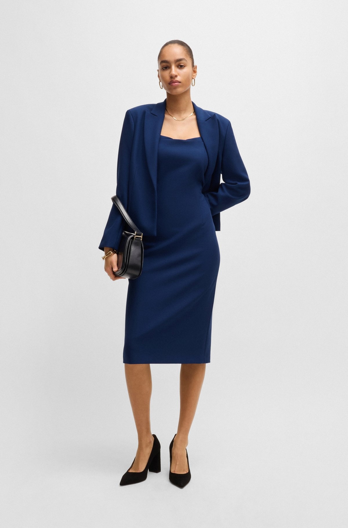 BODYCON MIDI DRESS IN STRETCH FABRIC - 2