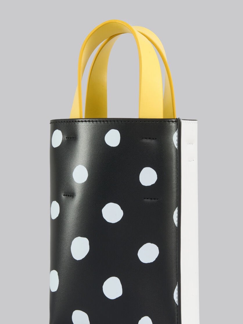 BLACK AND WHITE POLKA-DOT LEATHER MUSEO NANO BAG - 4