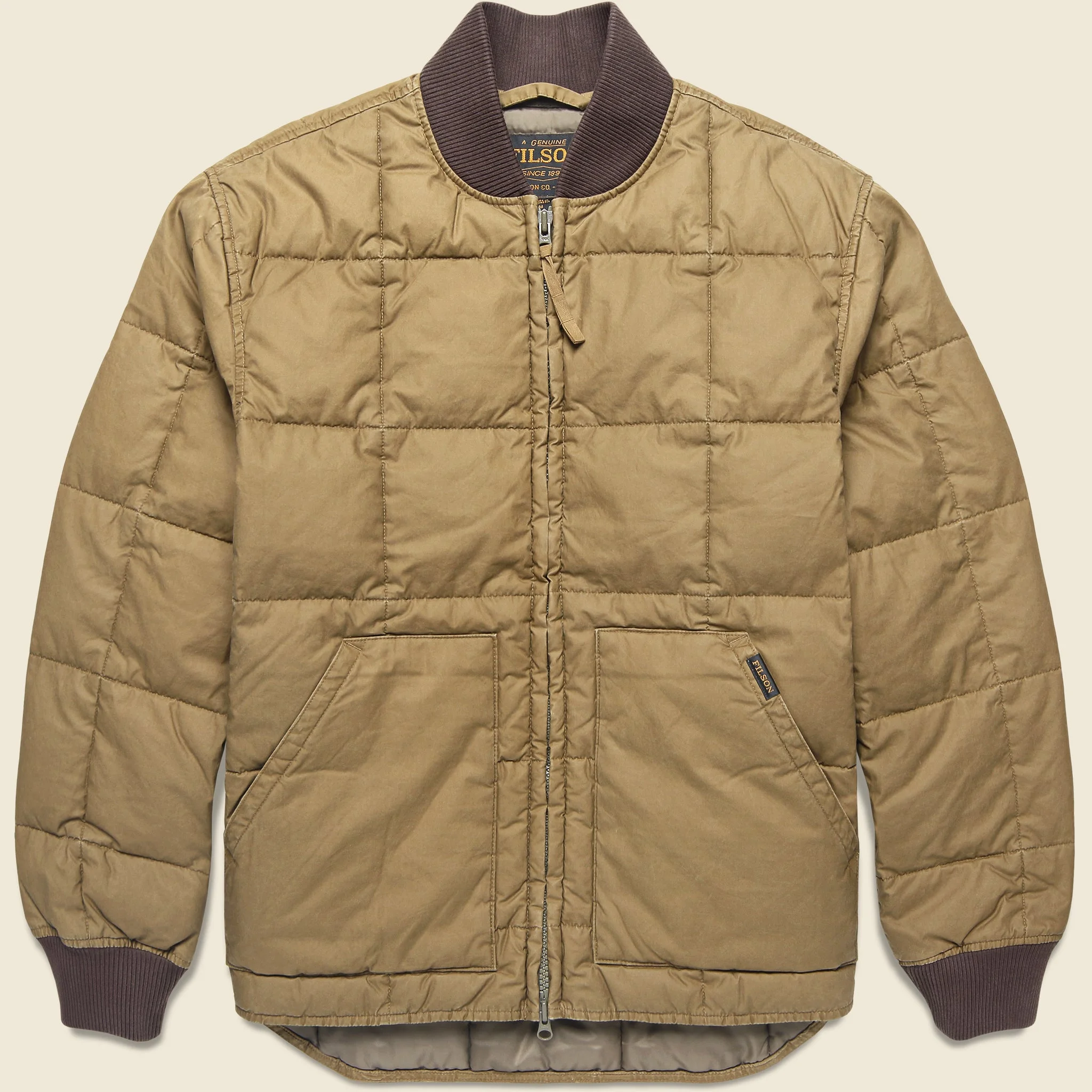 Heritage Cotton Down Jacket - Light Brown - 1