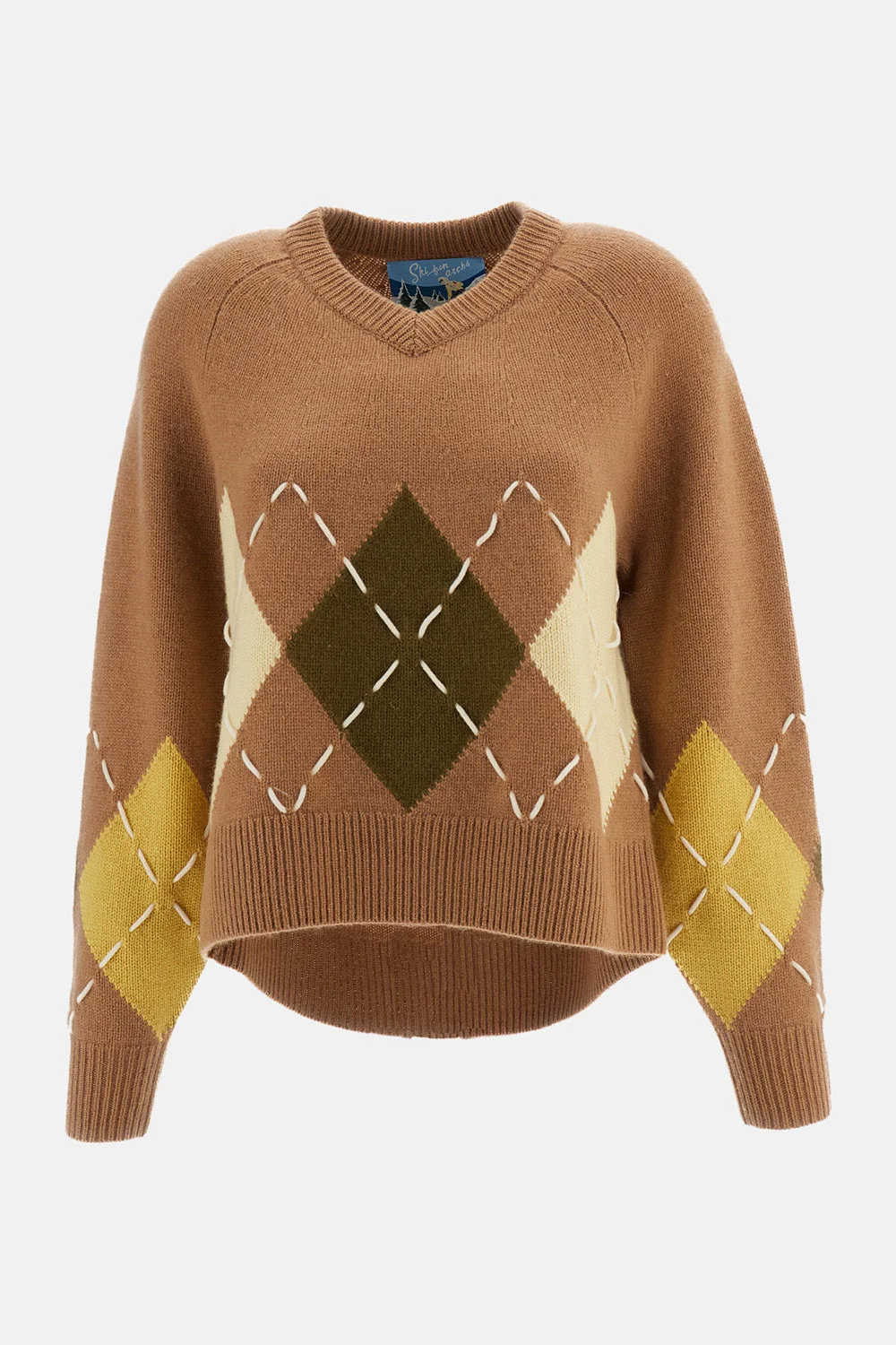 Cashmere Argyle Sweater "SLOANE" - 1
