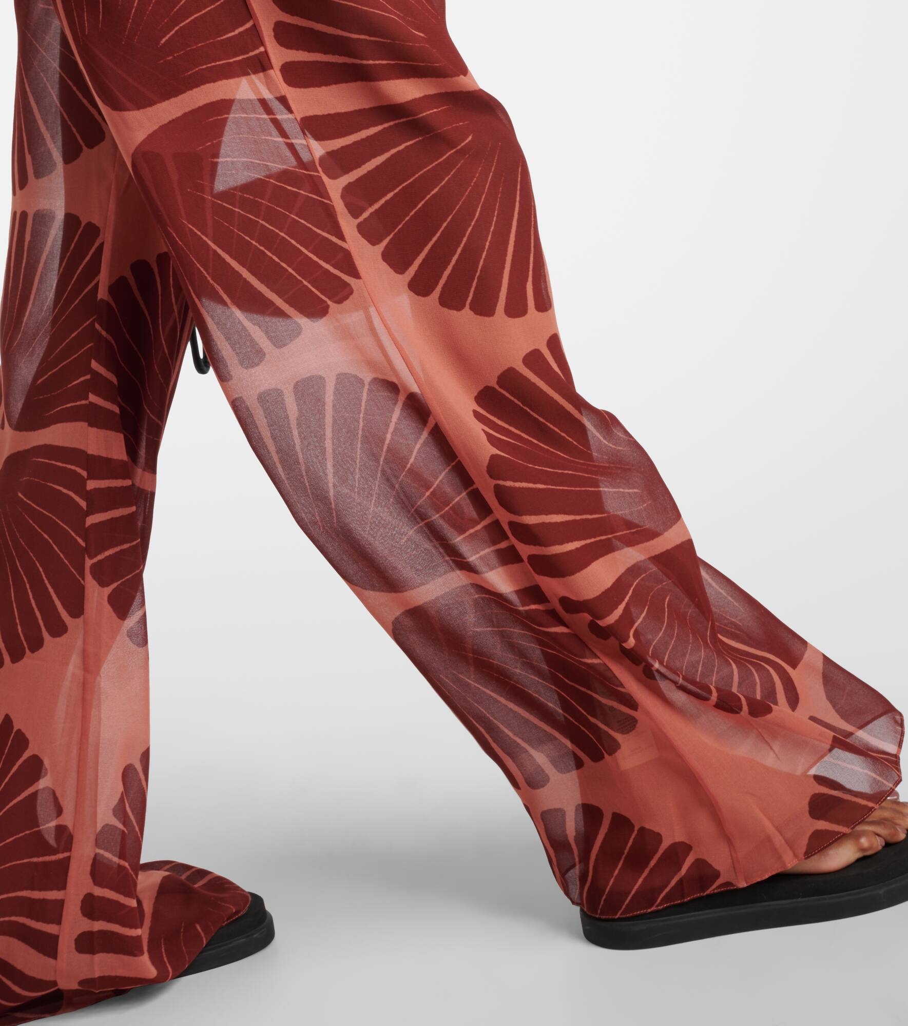 Printed georgette wide-leg pants - 5