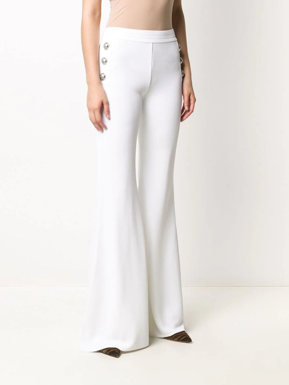 high-waisted flared trousers - 3