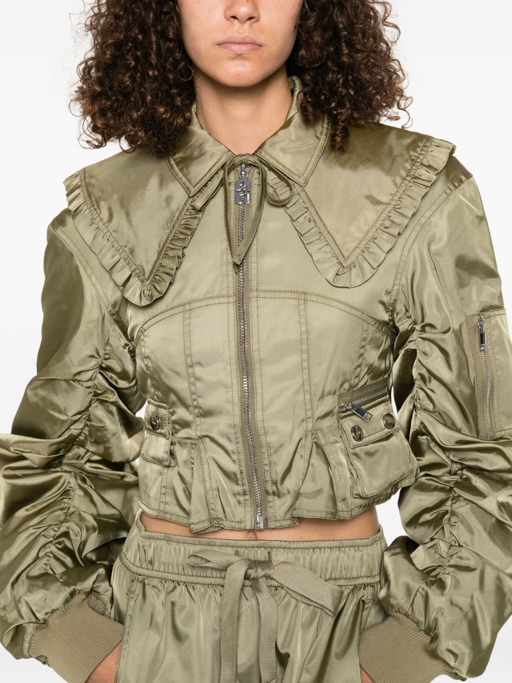 Ganni Women Nylon Short Bomber Jacket - 4