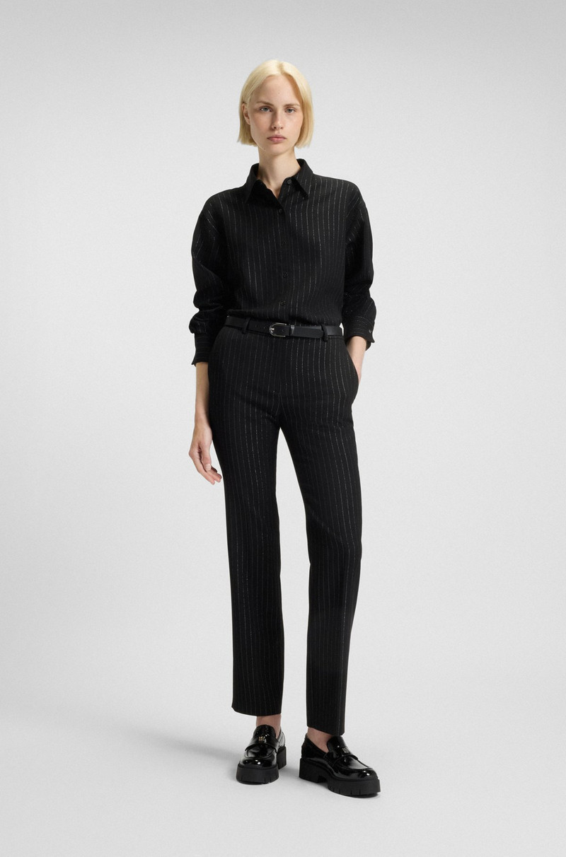 HUGO OVERSIZED-FIT BLOUSE WITH PINSTRIPE outlook