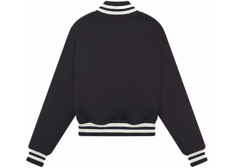 Maison Kitsuné Maison Kitsune Cotton Satin Grey Teddy Blouson Black outlook