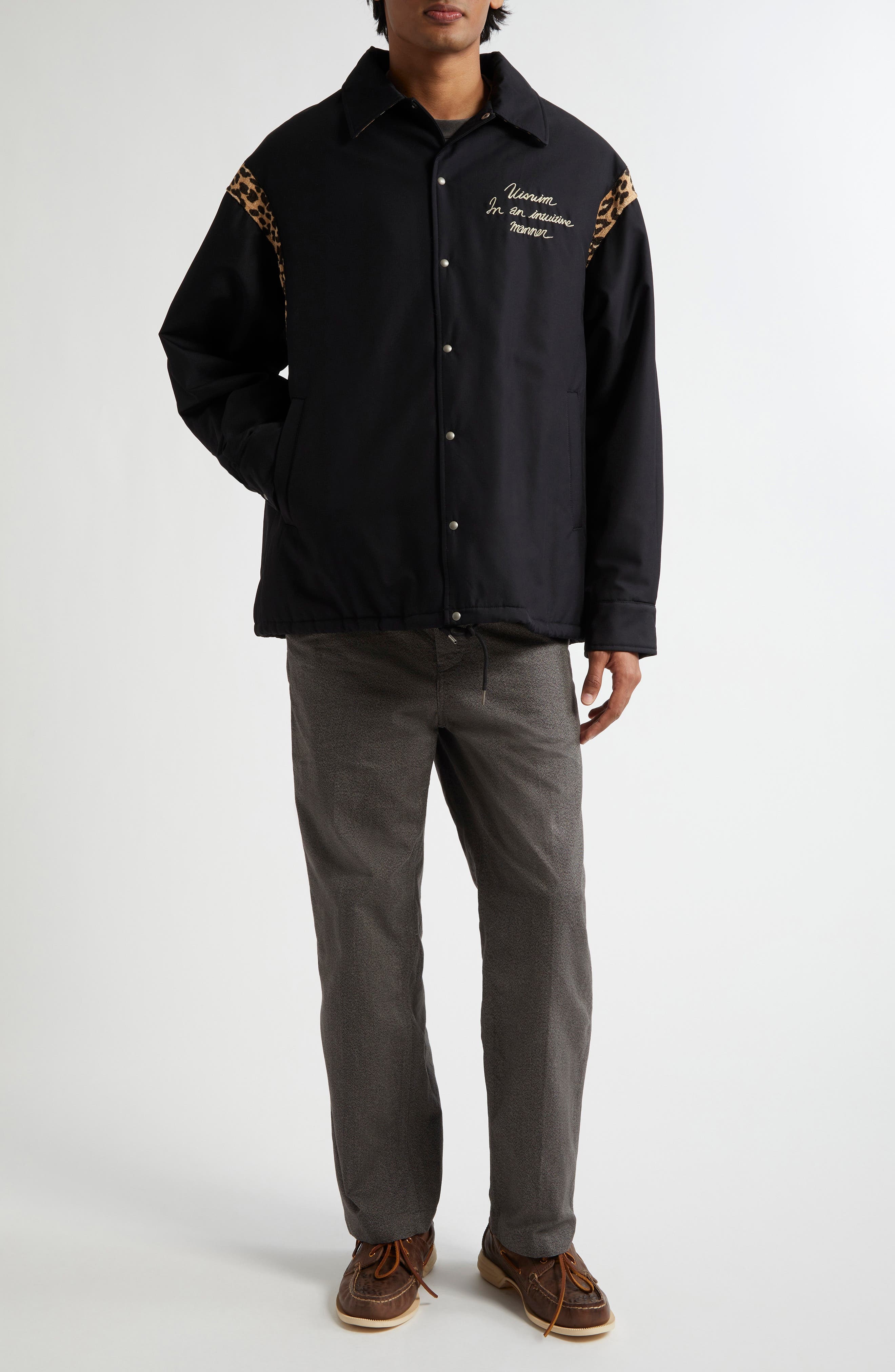VISVIM Embroidered Linen & Cotton Coach's Jacket in Black at Nordstrom - 2
