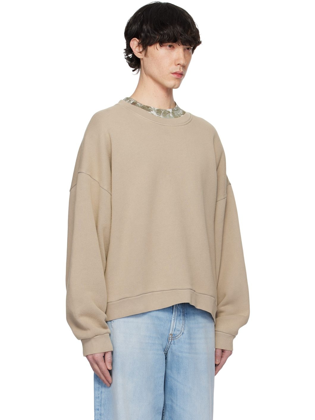Beige Logo Patch Sweatshirt - 2