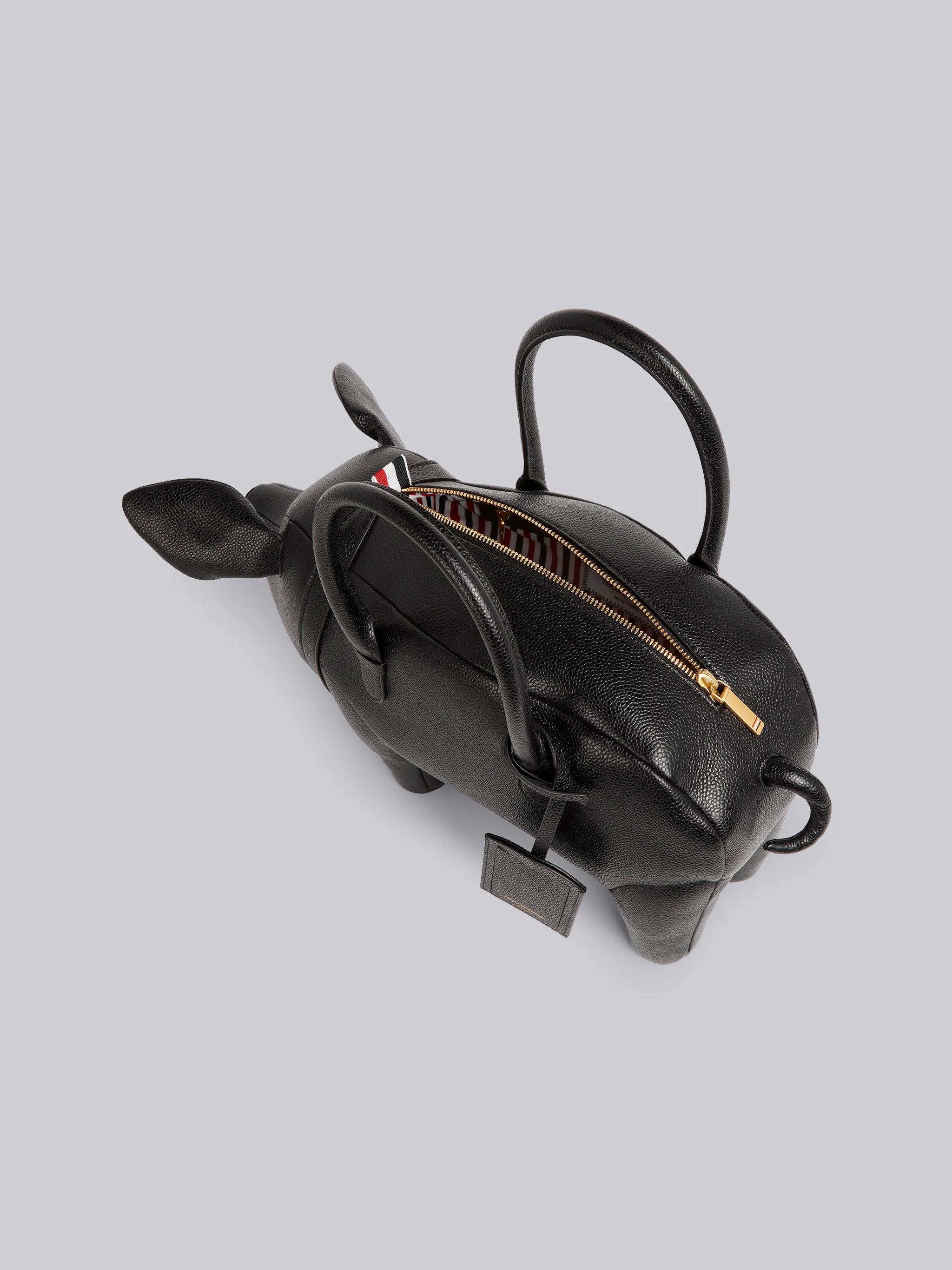 Black Pebbled Calfskin Pig Bag - 11