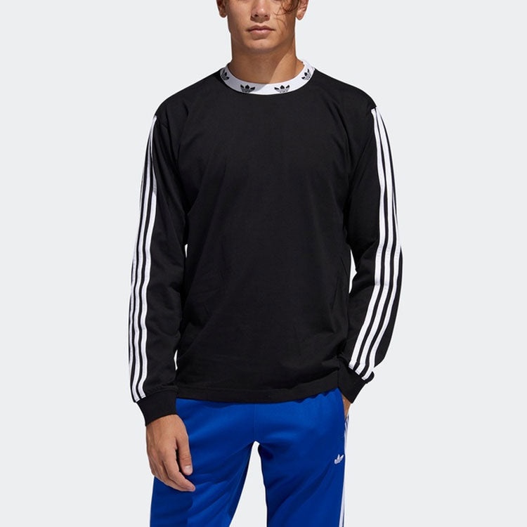 adidas originals Trefoil Rib Ls Tee Logo Swarshirt Black FM1506 - 3