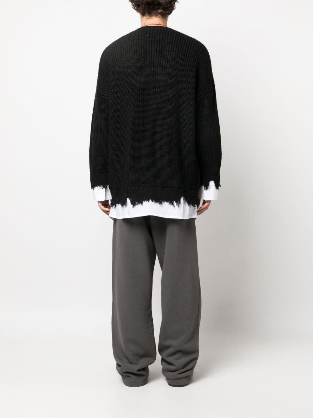 layered waffle-knit jumper - 4