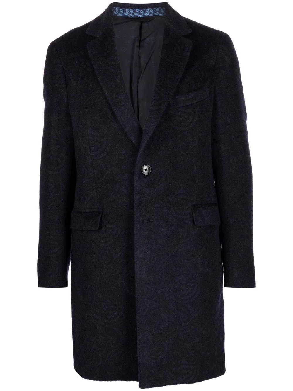 paisley jacquard single-breasted coat - 1