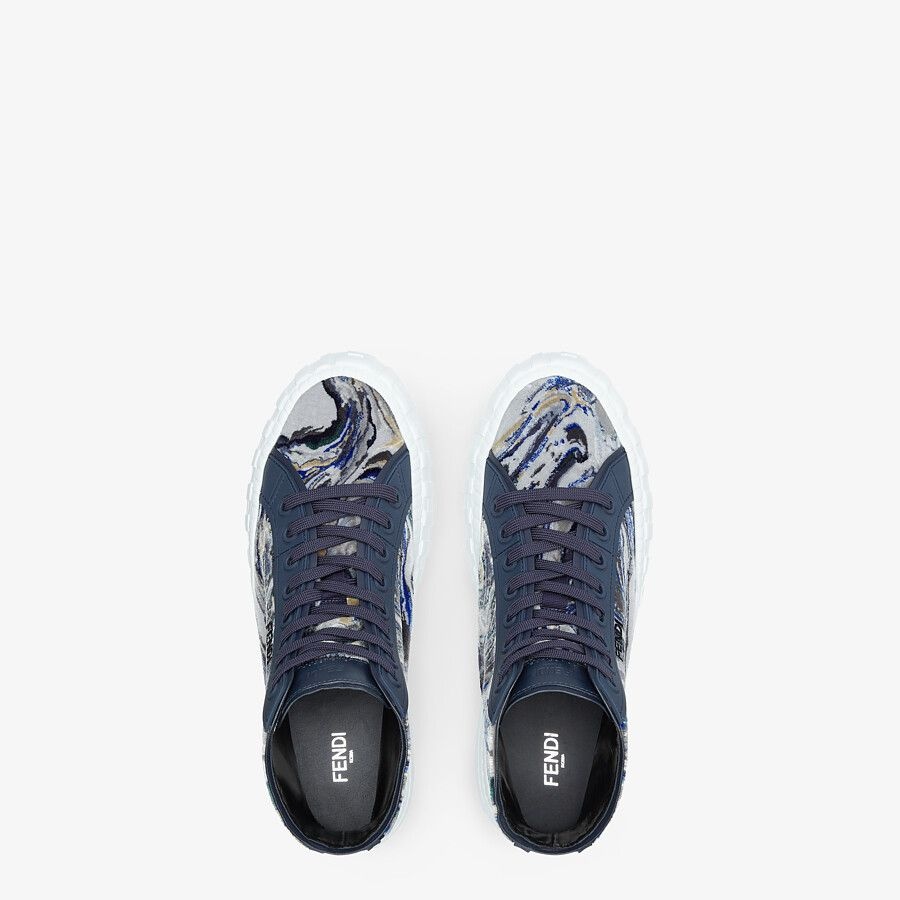 Blue fabric high-tops - 4