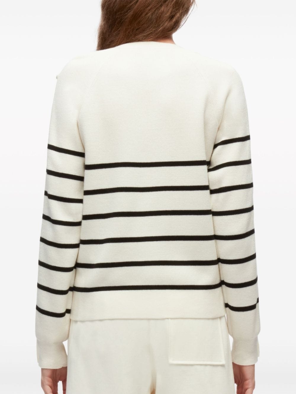 V-neck striped wool cardigan - 5