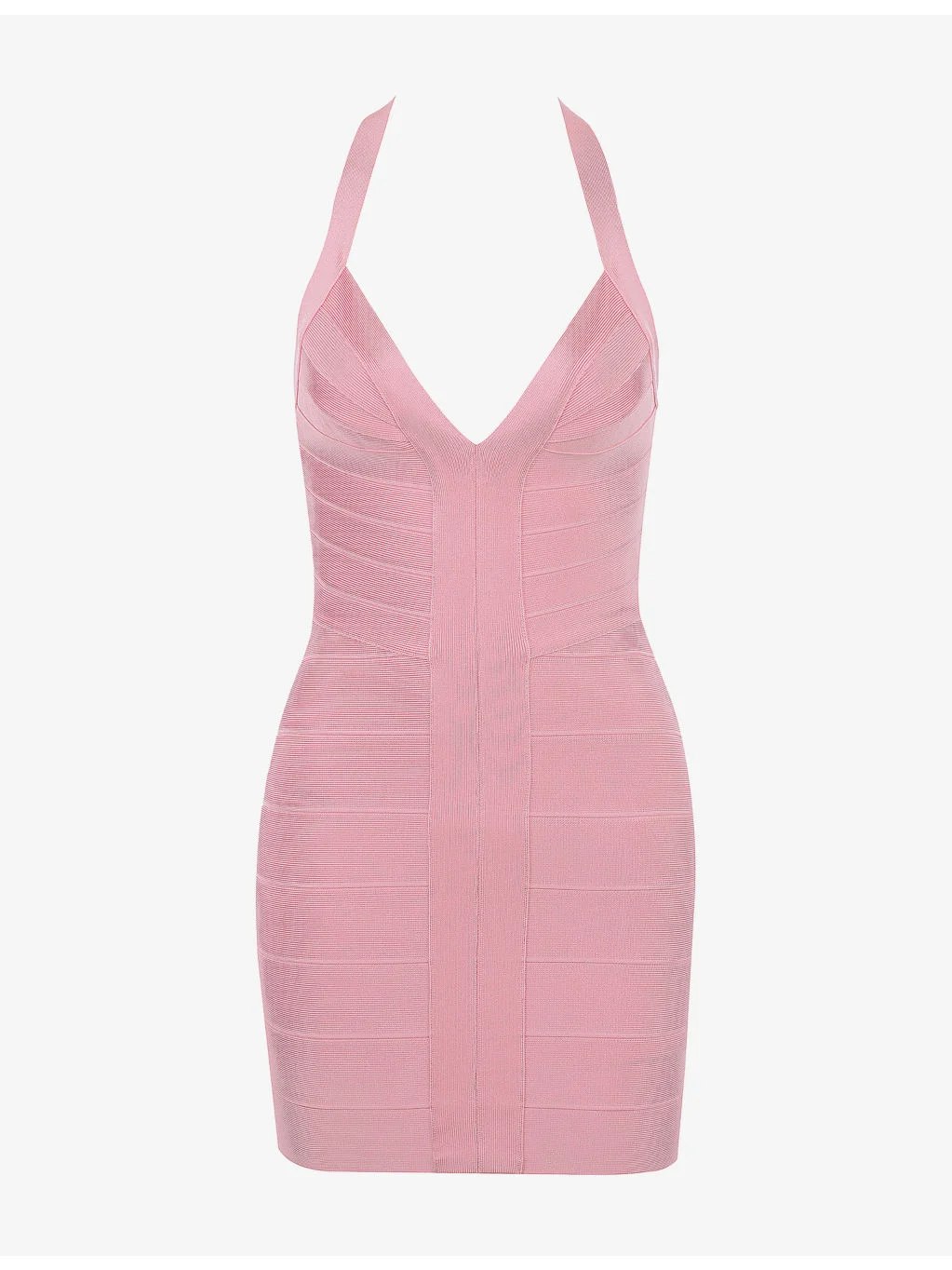 The Contour Halter-Neck Stretch-Woven Mini Dress - 1