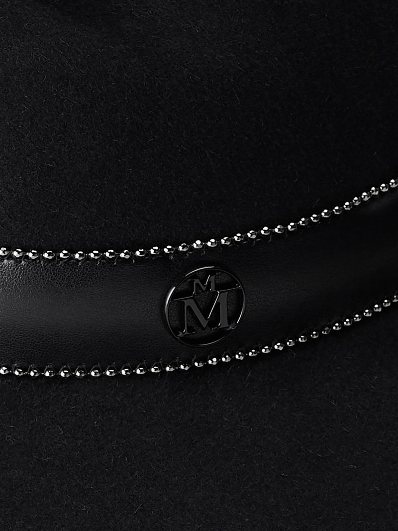 MAISON MICHEL Virginie logo-plaque detail wool fedora outlook