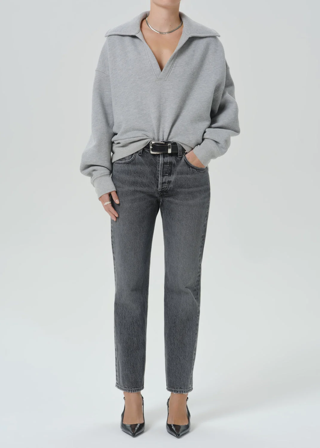 Trapeze Pullover In Heather Grey - 1