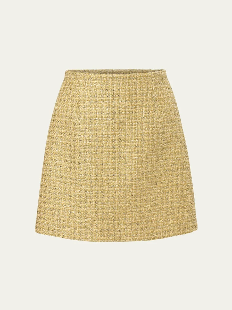 Metallic Tweed Mini Skirt - 1