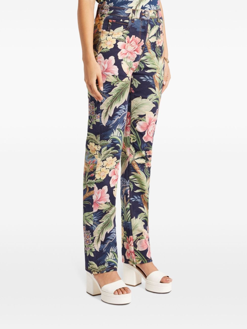 floral-print jeans - 3