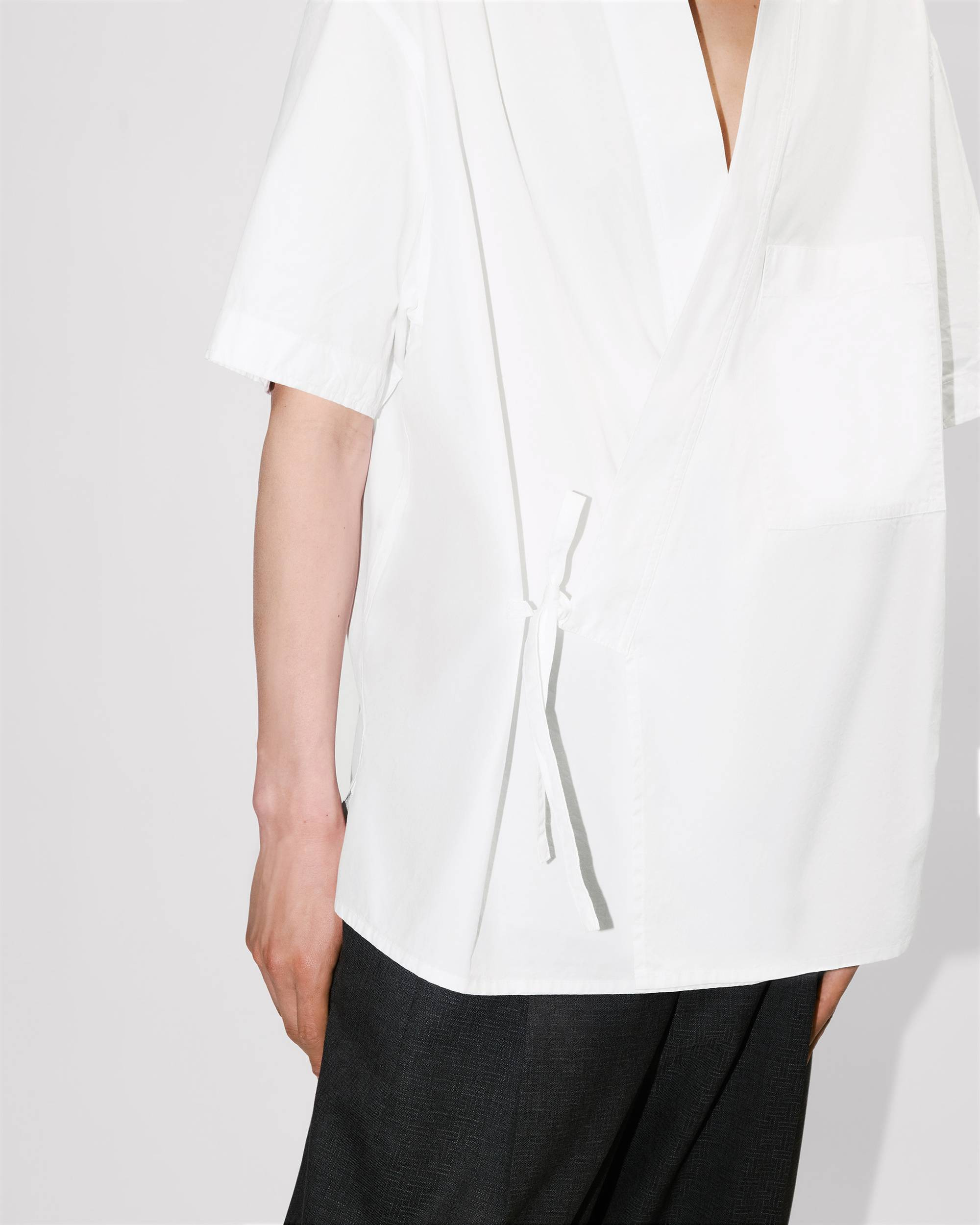 Kimono short sleeve shirt in cotton poplin - 7