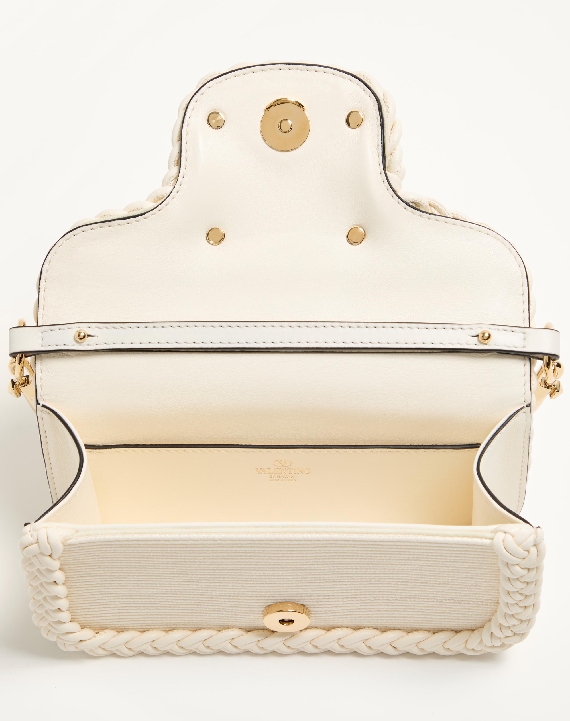 VALENTINO GARAVANI LOCÒ SMALL SHOULDER BAG WITH WOVEN TRIM - 4