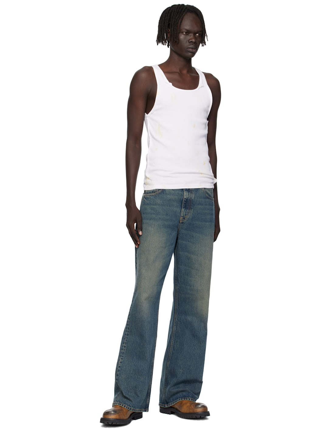 Blue Bootcut Jeans - 4