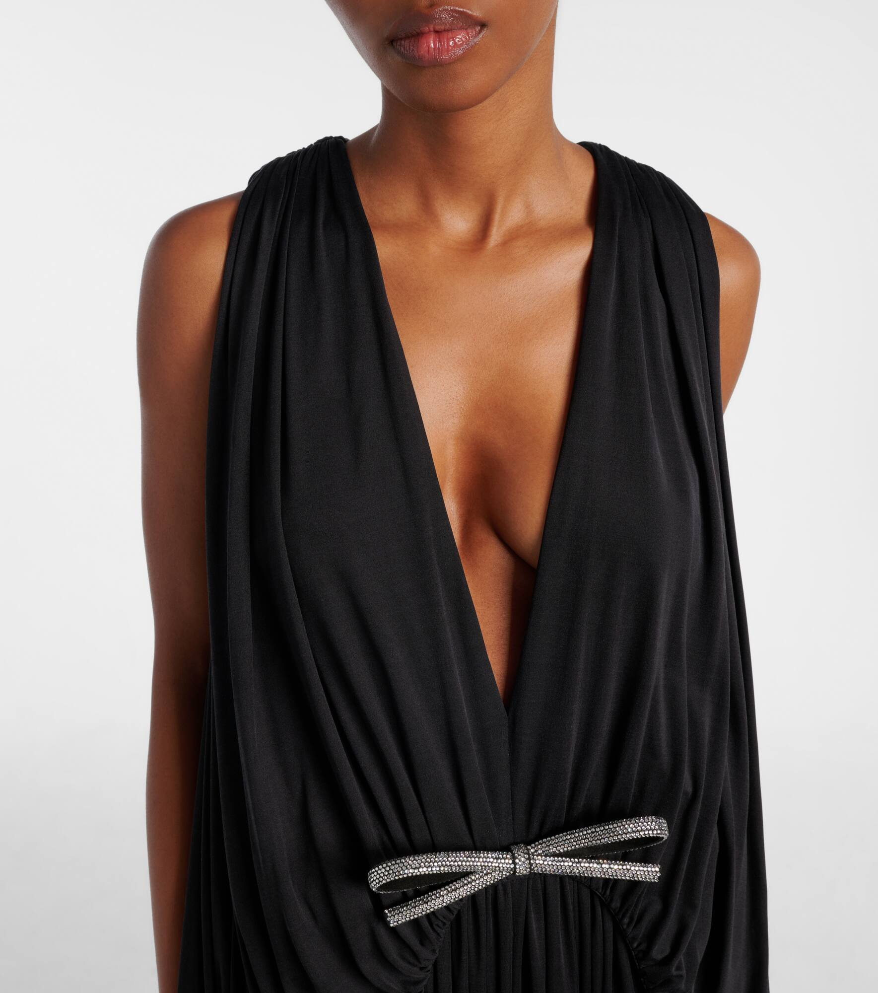 Embellished draped silk gown - 4