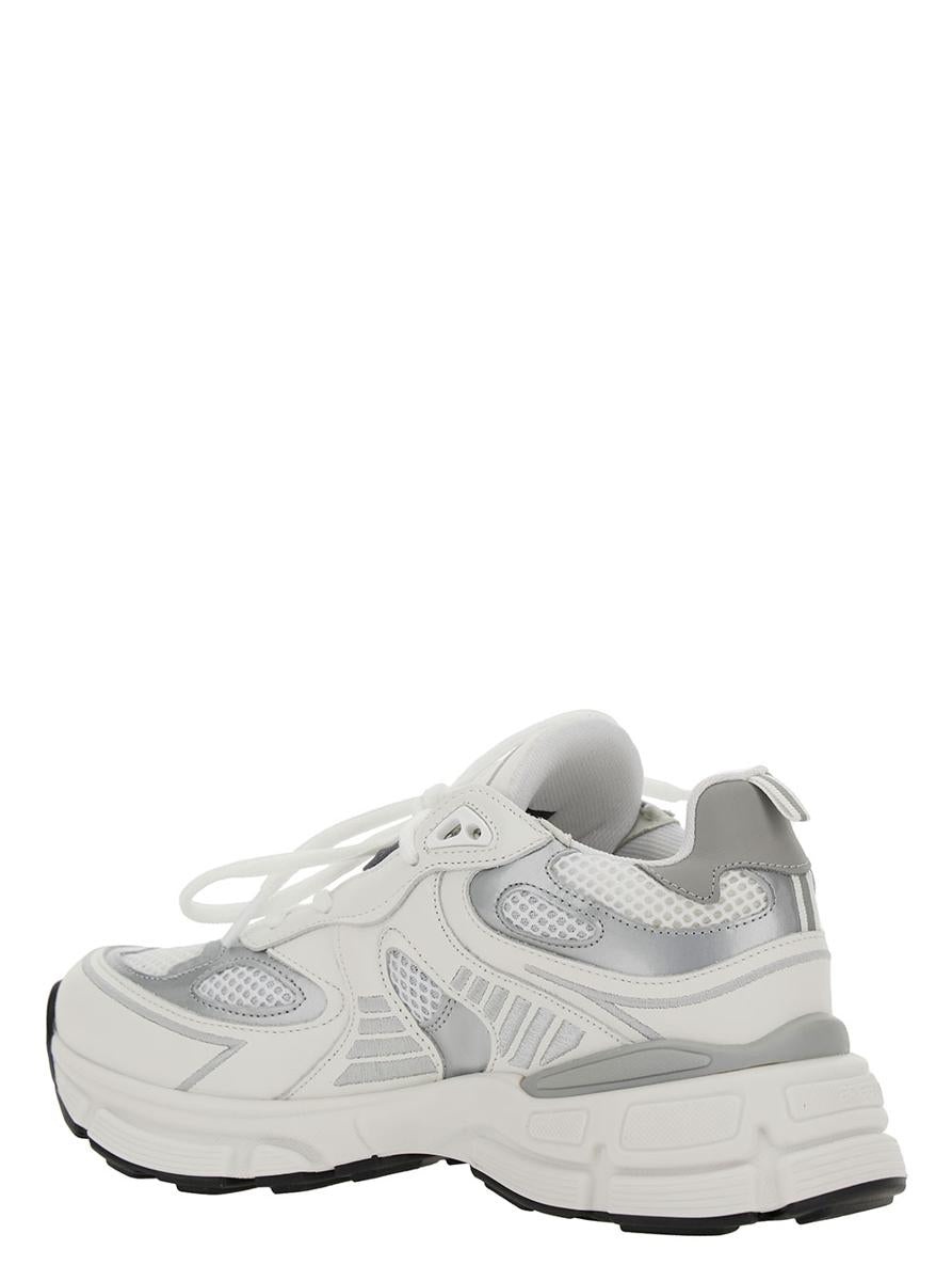 AXEL ARIGATO 'MARATHON GHOST RUNNER' WHITE LOW TOP SNEAKERS WITH REFLECTIVCE DETAILS IN LEATHER BLEN - 3