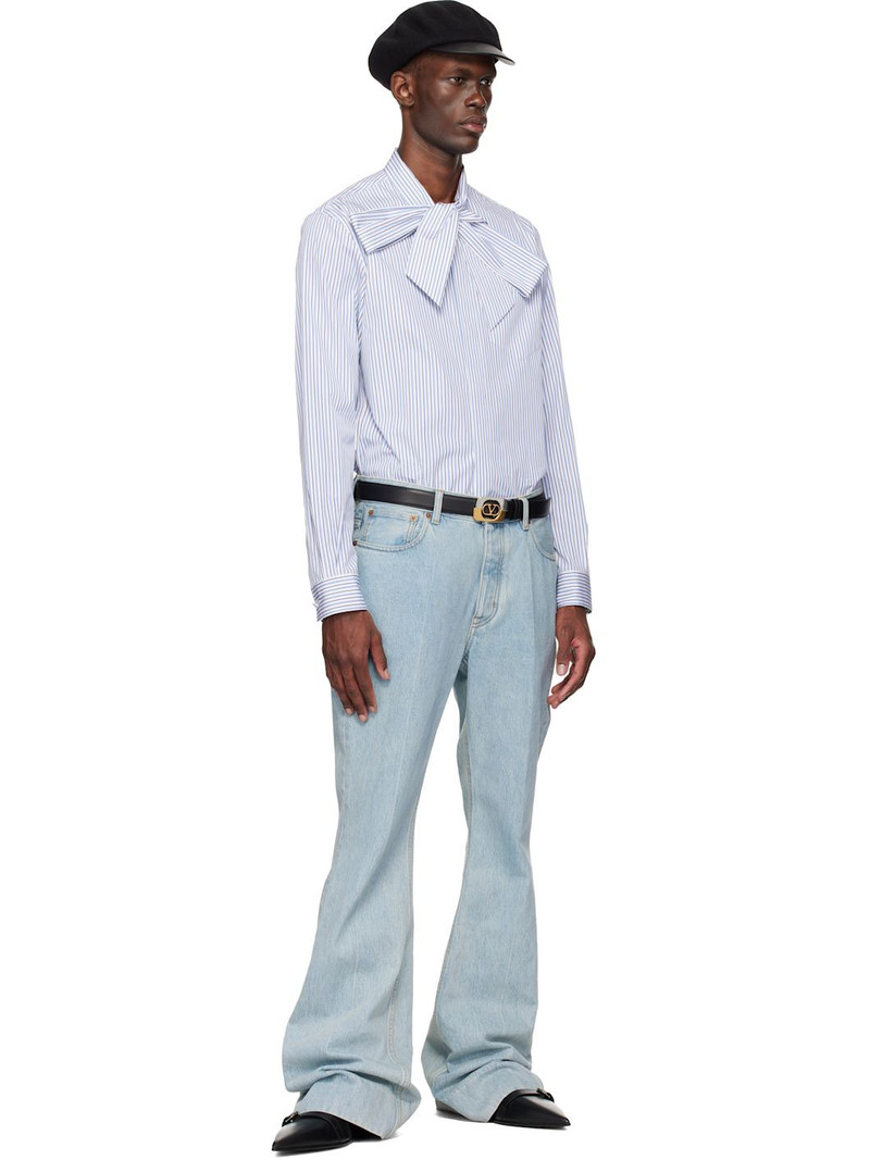Blue & White VLogo Signature Classic Stripe Shirt 5