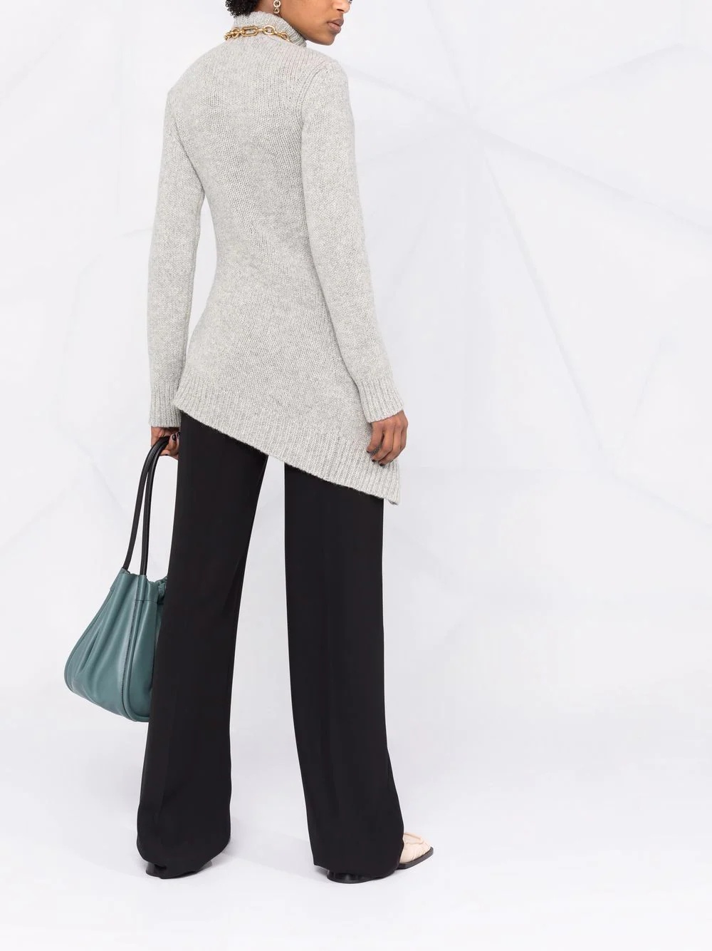 asymmetric roll-neck jumper - 6