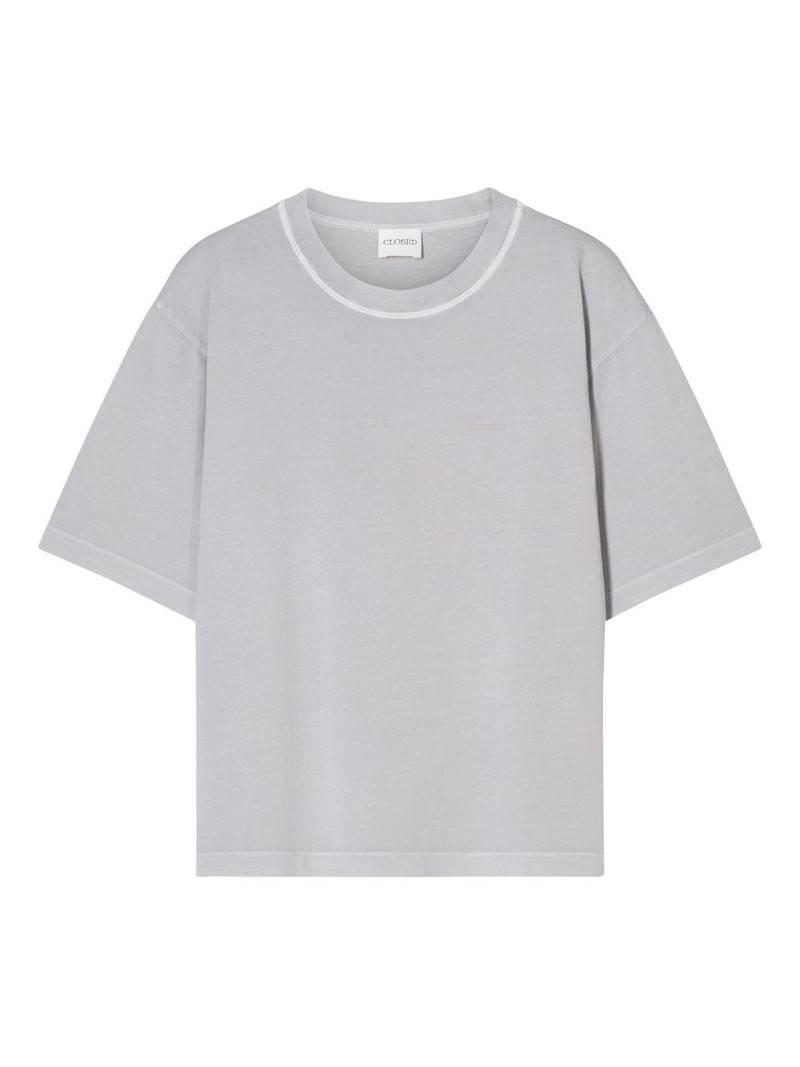 trim-detail organic cotton T-shirt 1