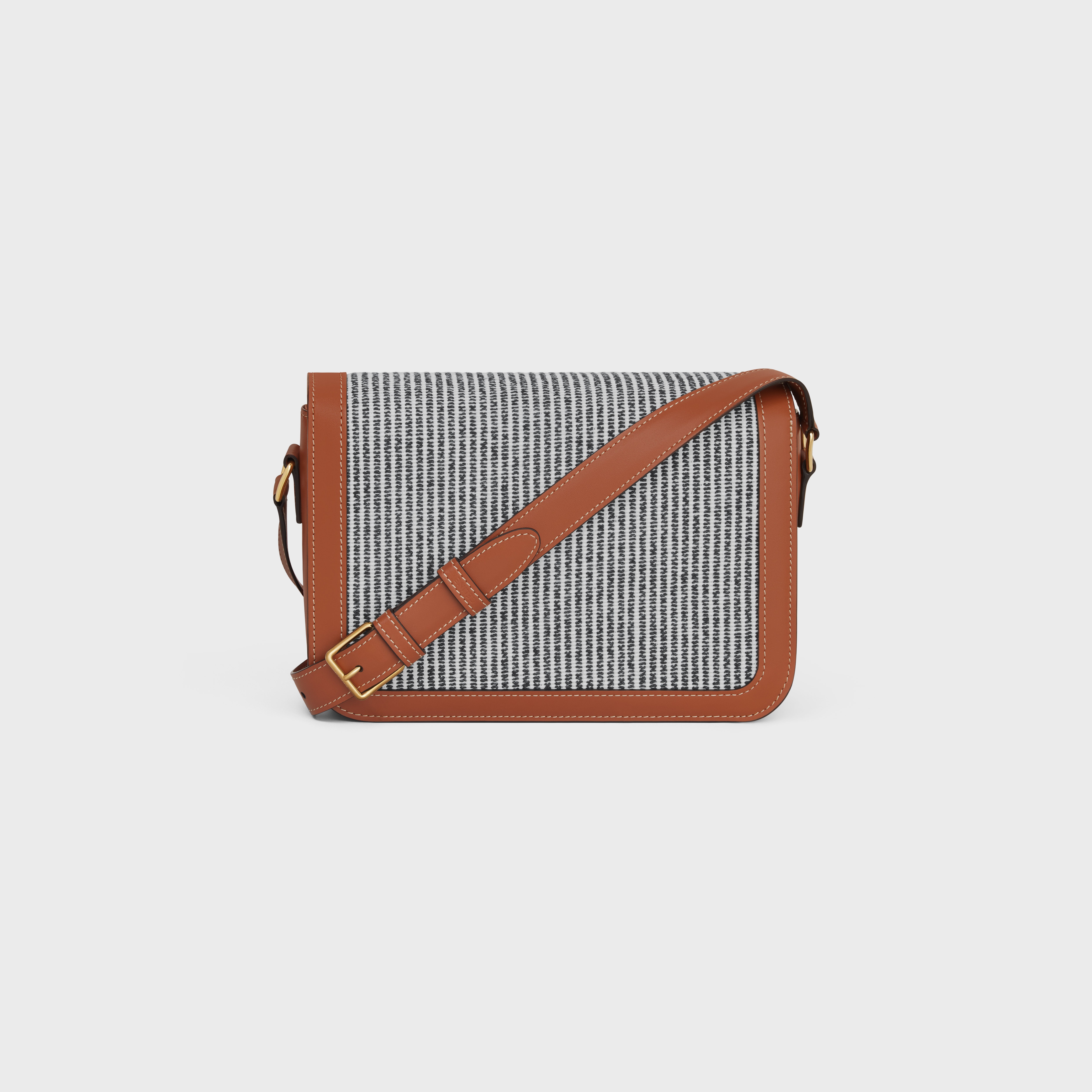 Classique Triomphe Bag in STRIPED TEXTILE AND CALFSKIN - 3
